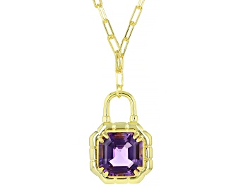 Picture of Purple Canela Amethyst 18k Yellow Gold Over Sterling Silver Pendant With Chain 5.95ct