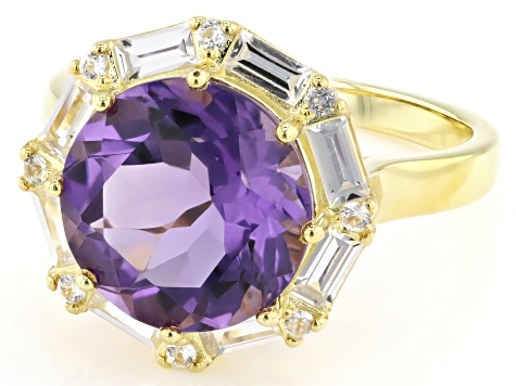 Canela Amethyst 18k Yellow Gold Over Sterling Silver Ring - WPD886