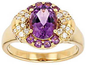 Canela Amethyst 18k Yellow Gold Over Silver Ring 2.01ctw