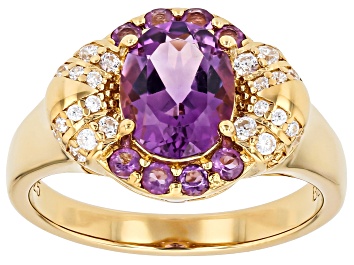 Picture of Canela Amethyst 18k Yellow Gold Over Silver Ring 2.01ctw