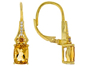 Madeira Citrine 18k Yellow Gold Over Silver Earrings 2.64ctw