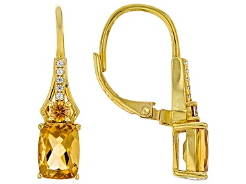 Picture of Madeira Citrine 18k Yellow Gold Over Silver Earrings 2.64ctw