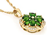 Green Chrome Diopside 18k Yellow Gold Over Sterling Silver Pendant With Chain 2.30ctw