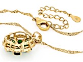 Green Chrome Diopside 18k Yellow Gold Over Sterling Silver Pendant With Chain 2.30ctw