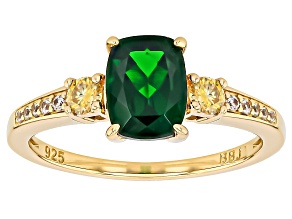 Chrome Diopside 18k Yellow Gold Over Sterling Silver Ring 1.50ctw