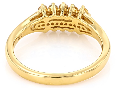 Orange Imperial Topaz 18k Yellow Gold Over Sterling Silver Ring