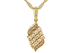 Orange Imperial Topaz 18k Yellow Gold Over Sterling Silver Pendant With Chain 0.43ctw
