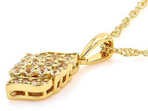 Orange Imperial Topaz 18k Yellow Gold Over Sterling Silver Pendant