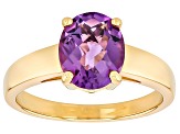 Purple Canela Amethyst 18k Yellow Gold Over Sterling Silver Ring 2.16ct