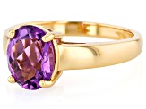 Purple Canela Amethyst 18k Yellow Gold Over Sterling Silver Ring 2.16ct