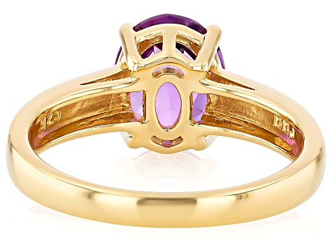 Purple Canela Amethyst 18k Yellow Gold Over Sterling Silver Ring 2.16ct
