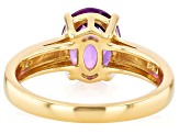 Purple Canela Amethyst 18k Yellow Gold Over Sterling Silver Ring 2.16ct