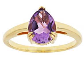 Purple Canela Amethyst 18k Yellow Gold Over Sterling Silver Ring 1.42ct
