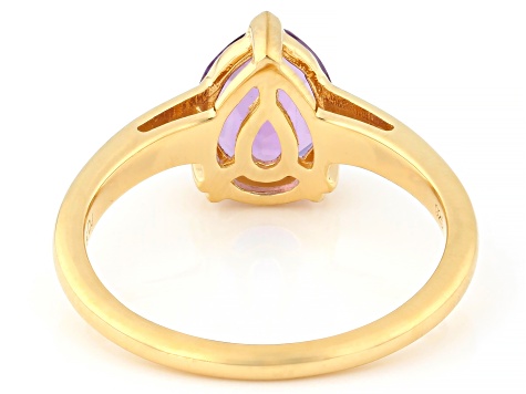Purple Canela Amethyst 18k Yellow Gold Over Sterling Silver Ring 1.42ct