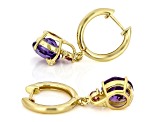 Purple Canela Amethyst 18k Yellow Gold Over Sterling Silver Earrings 3.24ctw
