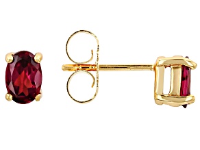 Grape Color Garnet 18k Yellow Gold Over Sterling Silver Earrings 1.02ctw