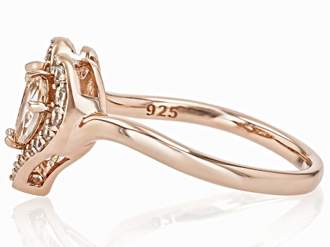 Peach Morganite With White Zircon 18k Rose Gold Over Sterling