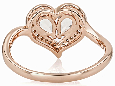 Peach Morganite With White Zircon 18k Rose Gold Over Sterling