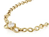White Strontium Titanate With White Zircon 18k Yellow Gold Over Sterling Silver Bracelet 1.31ctw