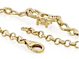 White Strontium Titanate With White Zircon 18k Yellow Gold Over Sterling Silver Bracelet 1.31ctw