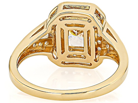 White Strontium Titanate With White Lab Sapphire 18k Yellow Gold