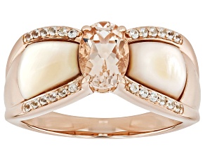 Peach Morganite 18k Rose Gold Over Sterling Silver Ring 0.72ctw