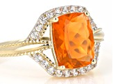 Orange Mexican Fire Opal 14k Yellow Gold Ring 1.21ctw
