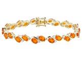 Orange Mexican Fire Opal 14k Yellow Gold Bracelet 7.61ctw