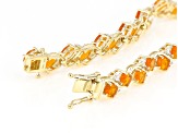 Orange Mexican Fire Opal 14k Yellow Gold Bracelet 7.61ctw