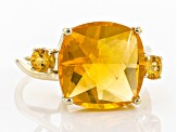 Orange Mexican Fire Opal 14k Yellow Gold Ring 5.07ctw