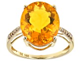 Orange Mexican Fire Opal 14k Yellow Gold Ring 4.75ctw