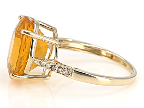 Orange Mexican Fire Opal 14k Yellow Gold Ring 4.75ctw