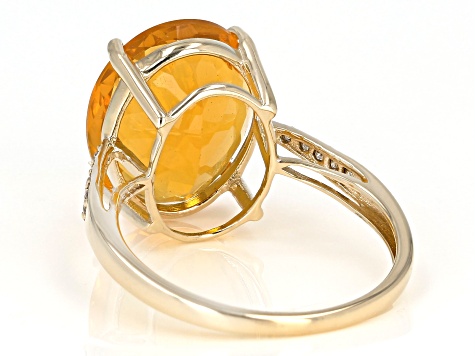 Orange Mexican Fire Opal 14k Yellow Gold Ring 4.75ctw