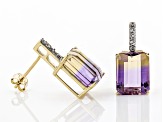 Bi-Color Ametrine 14k Yellow Gold Earrings 7.37ctw