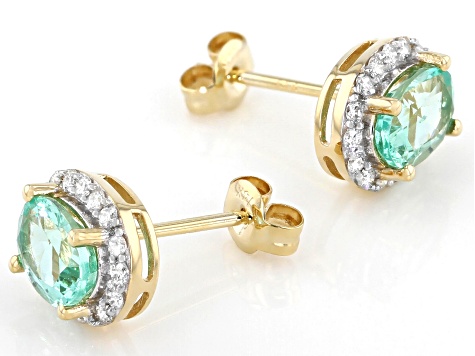 Green Colombian Emerald 14k Yellow Gold Earrings 1.60ctw - WPG102 | JTV.com