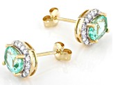 Green Colombian Emerald 14k Yellow Gold Earrings 1.60ctw