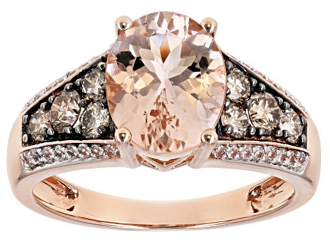 Peach Cor-de-Rosa Morganite 14k Rose Gold Ring 2.85ctw