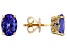 Blue Tanzanite 18k Yellow Gold Stud Earrings 2.13ctw