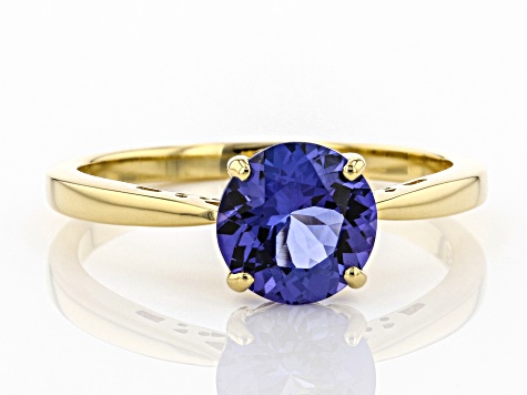 Blue Tanzanite Solitaire 18k Yellow Gold Ring 1.15ct - WPG123B | JTV.com
