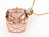 Peach Morganite 14k Rose Gold Pendant With Chain 24.74ctw