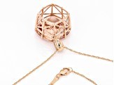 Peach Morganite 14k Rose Gold Pendant With Chain 24.74ctw