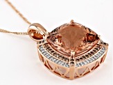 Peach Morganite 14k rose gold pendant with chain 14.38ctw