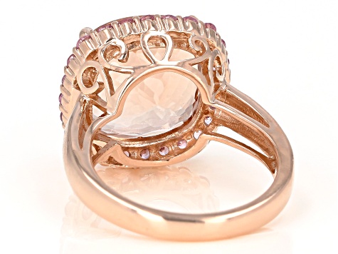 Peach morganite 14k rose gold ring 9.27ctw