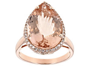 Peach Morganite 14k Rose Gold Ring. 7.17ctw