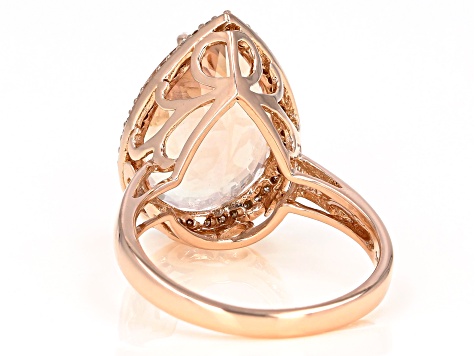 Peach Morganite 14k Rose Gold Ring. 7.17ctw