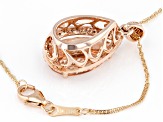 Peach Morganite 14k Rose Gold Pendant with Chain 6.84ctw