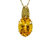 Golden Citrine 14k Yellow Gold Pendant With Chain 10.82ctw