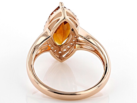 Orange Madeira Citrine 14k Rose Gold Ring 2.86ctw