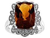 Orange Madeira Citrine Rhodium Over 14k White Gold Ring 5.78ctw