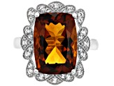 Orange Madeira Citrine Rhodium Over 14k White Gold Ring 5.78ctw